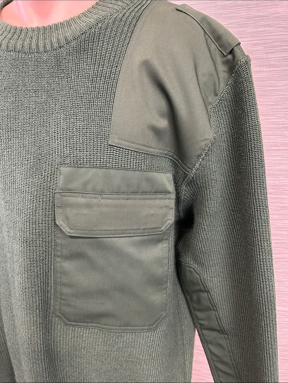 Men's German Commando pullover wool blend Sweater - Olive - 56 (XL) - Picture 4 of 12